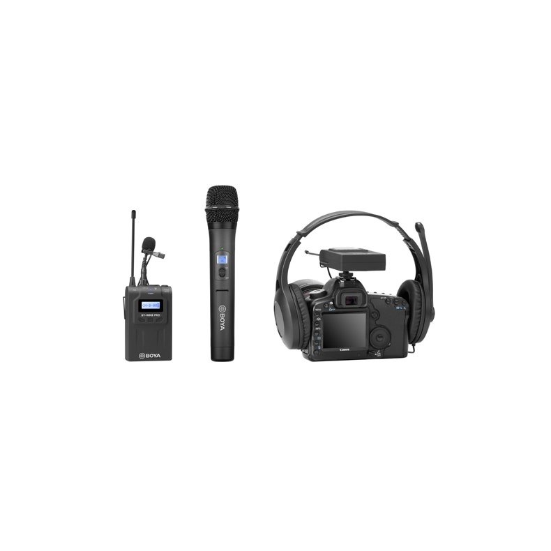 Wireless camera set with receiver, 1x hand mic and 1x beltpack