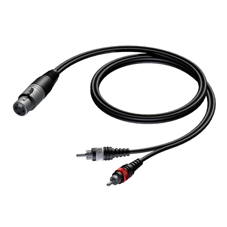 ProCab signal cable XLR female > 2 x RCA - 3 m