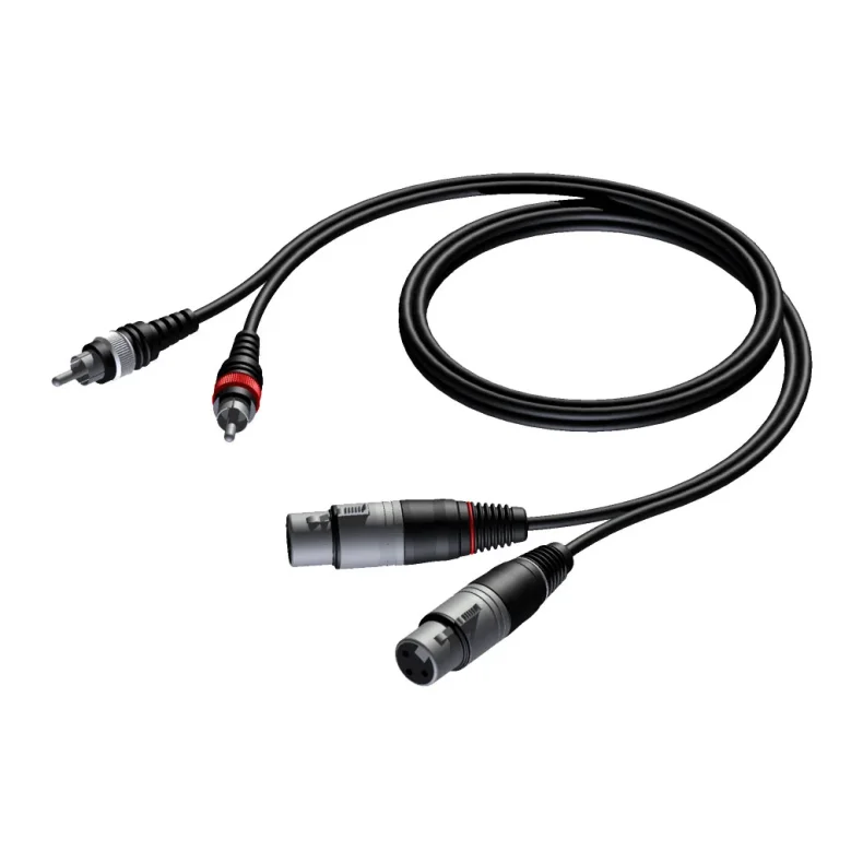 ProCab signal cable 2 x XLR female > 2 x RCA - 1.5 m