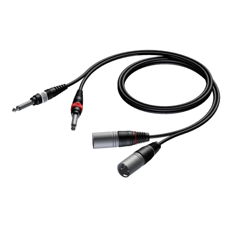 ProCab signal cable 2 x XLR female > 2 x Jack - 3 m