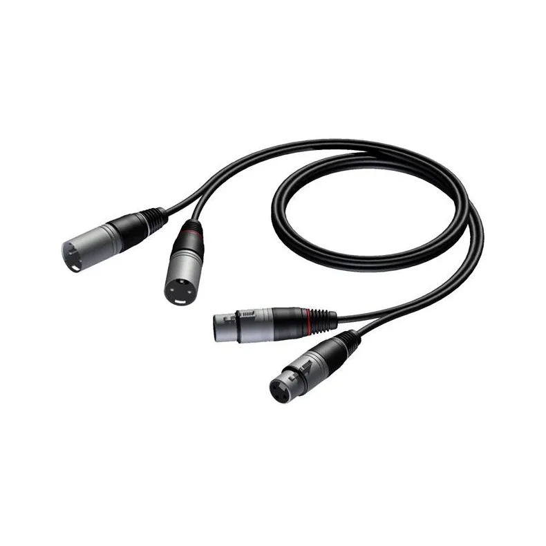 ProCab 2 x XLR hun > 2 x XLR han - signalkabel 3 m