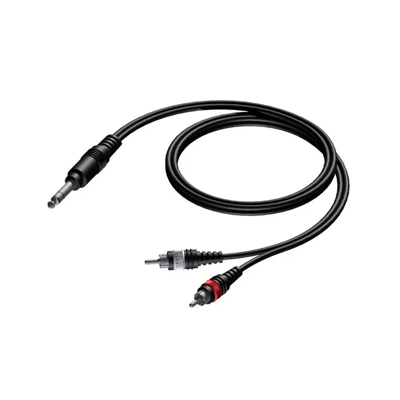 ProCab Jack stereo > 2 x RCA - insert cable 3 meters