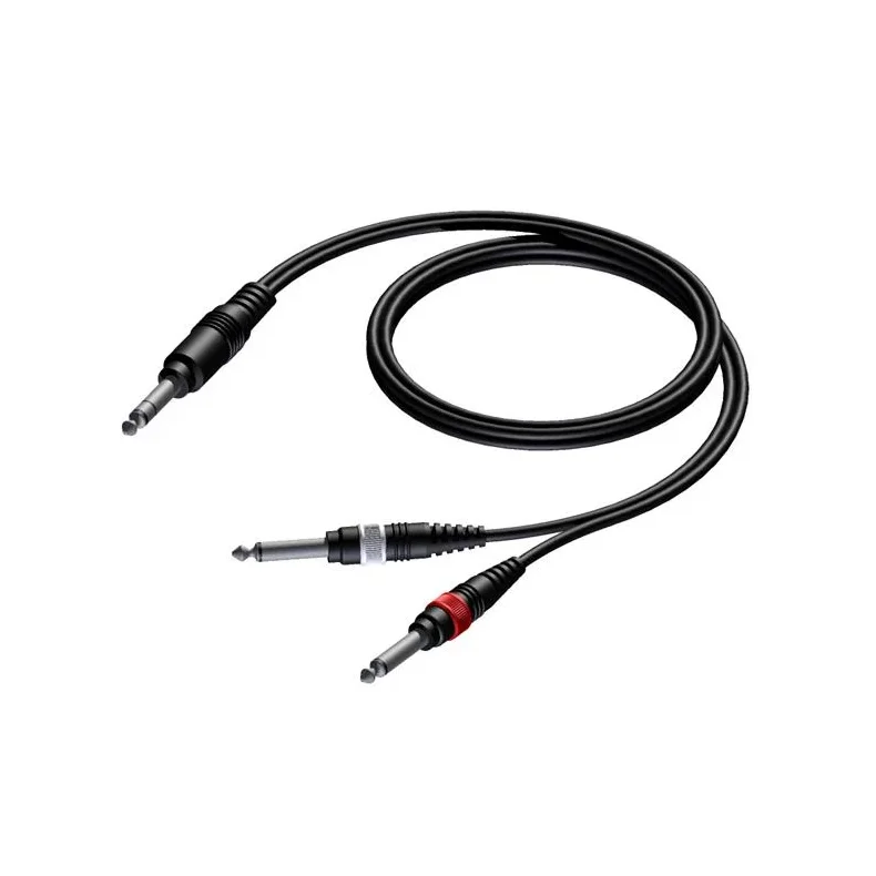 ProCab Jack stereo > 2 x Jack - insert cable 3 meters