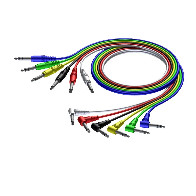 ProCab stereo jack/jack right-angle cable set in 6 colors, 90 cm