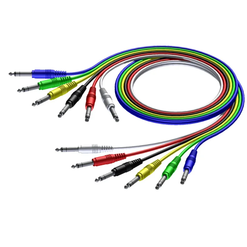 ProCab stereo jack/jack cable set in 6 colors, 90 cm