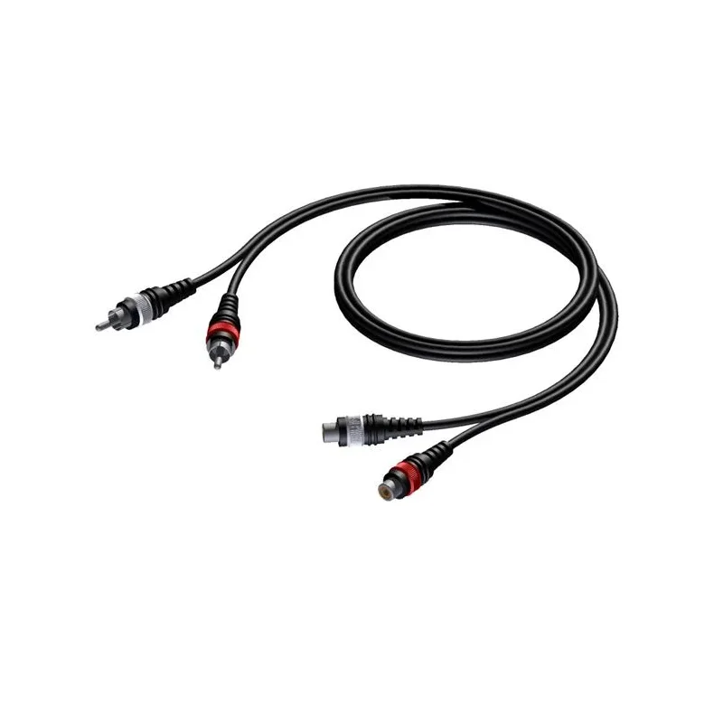 ProCab 2 x RCA female > 2 x RCA male - signal cable 3 meters