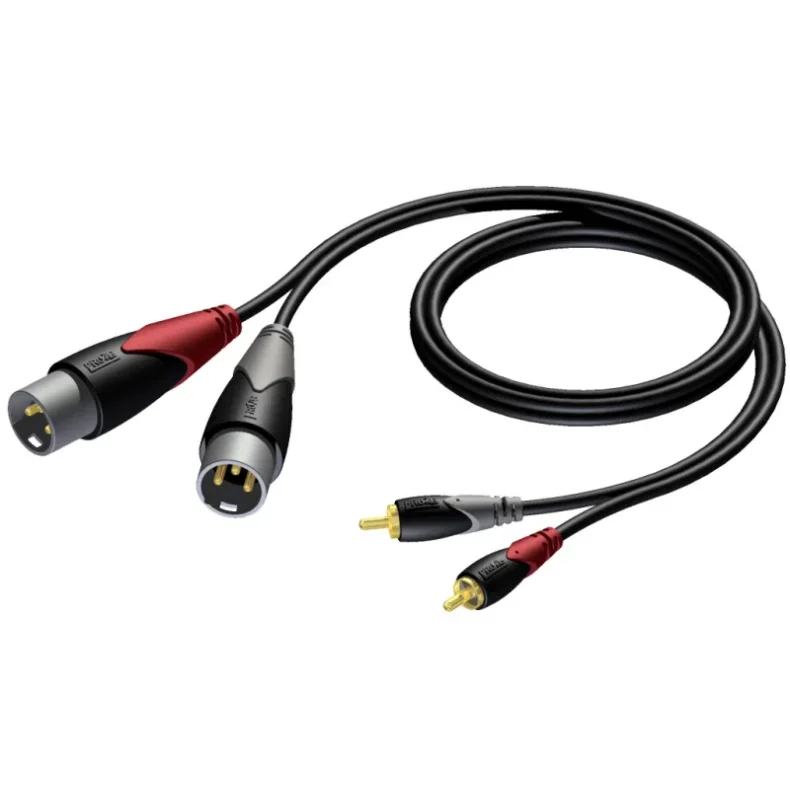 ProCab 2 x XLR han > 2 x RCA - signalkabel 3 meter