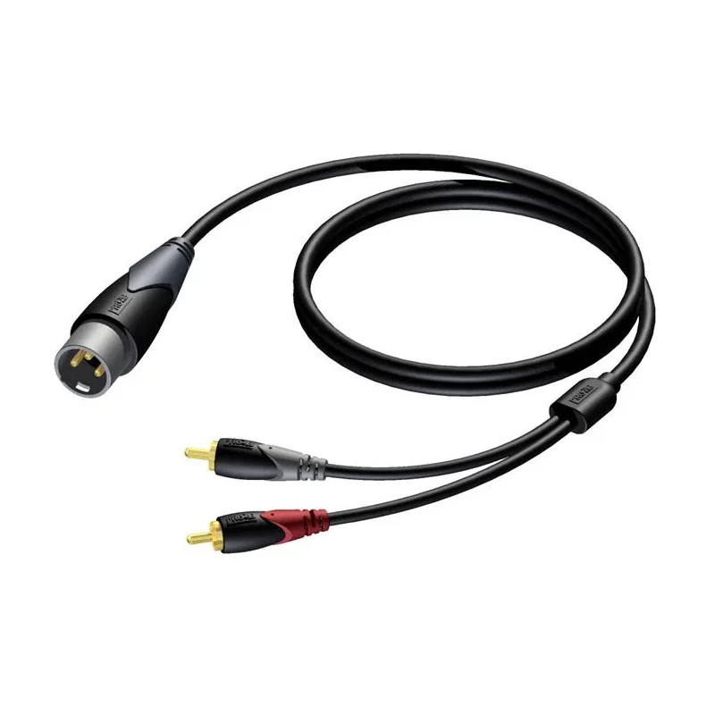 ProCab XLR male > 2 x RCA - signal cable 10 meters