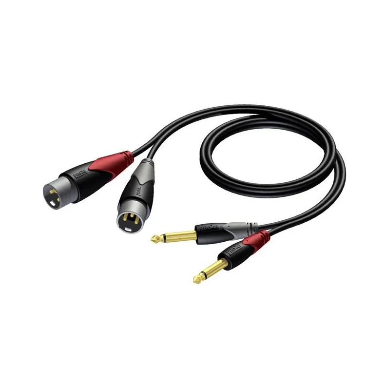 ProCab 2 x XLR han > 2 x Jack - signalkabel 3 meter