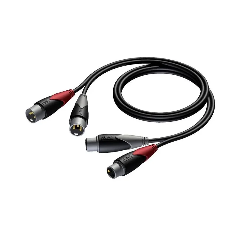 ProCab 2 x XLR hun > 2 x XLR han - signalkabel 1,5 m