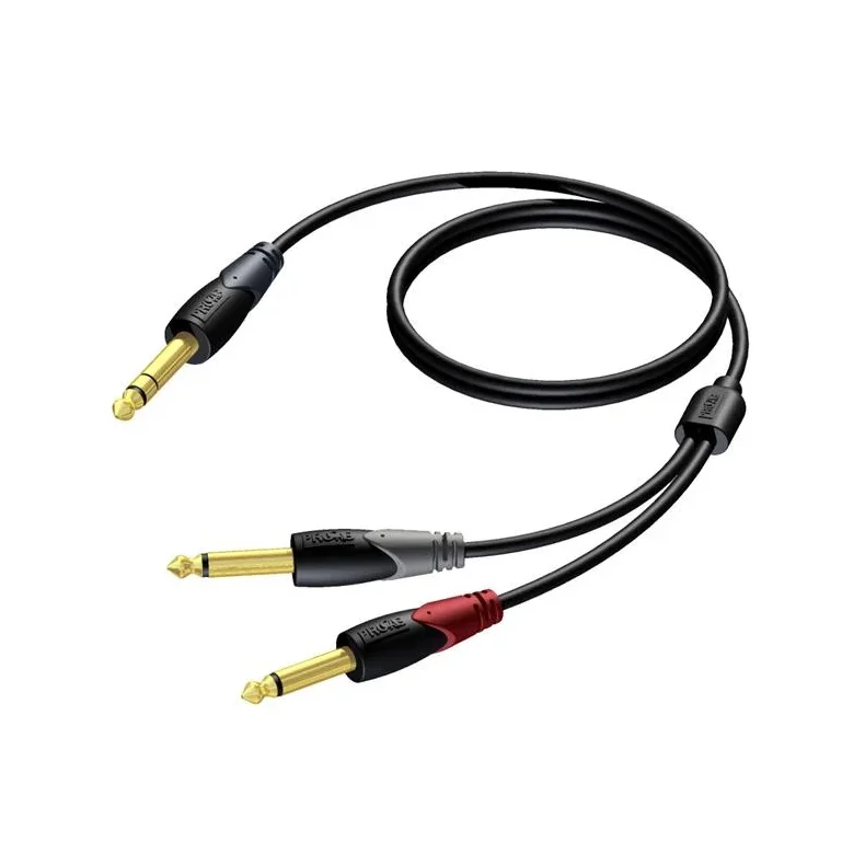 ProCab Jack stereo > 2 x Jack - insert cable 3 meters