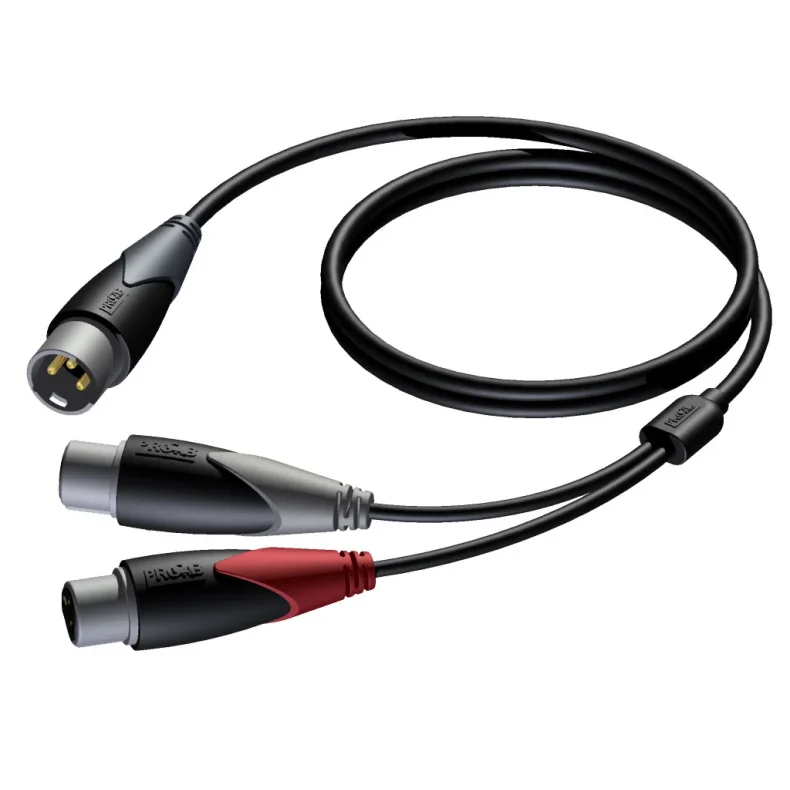 ProCab XLR male > 2 x XLR female split cable 1.5 meters