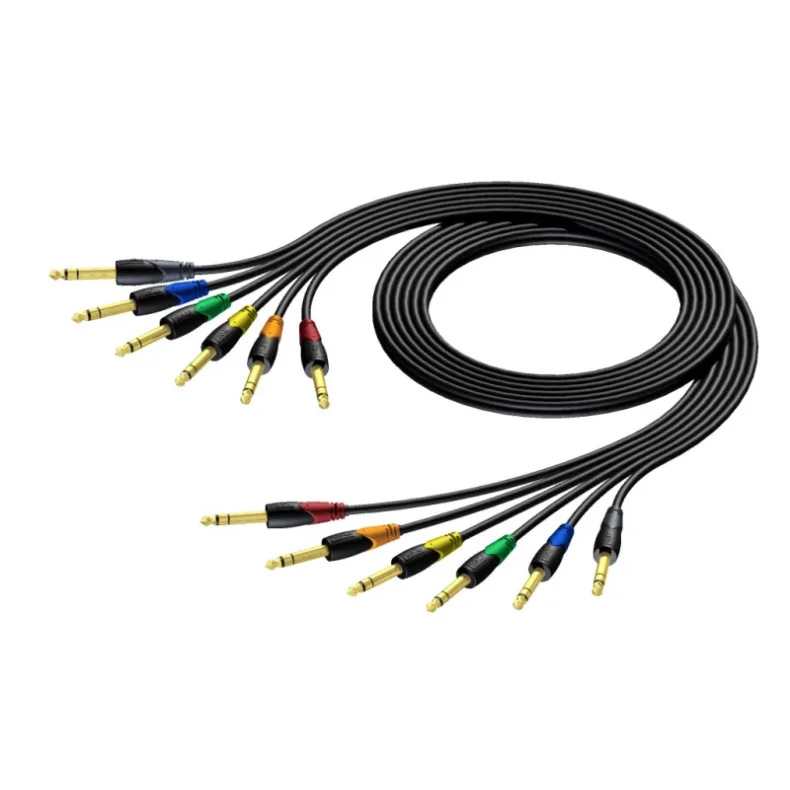 ProCab Jack stereo cable set in 6 colors, signal cable 1 meter