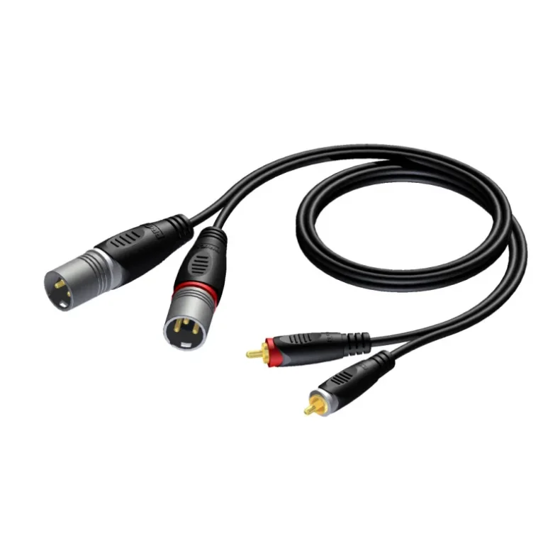 ProCab 2 x XLR Male > 2 x RCA Male - 3 meters