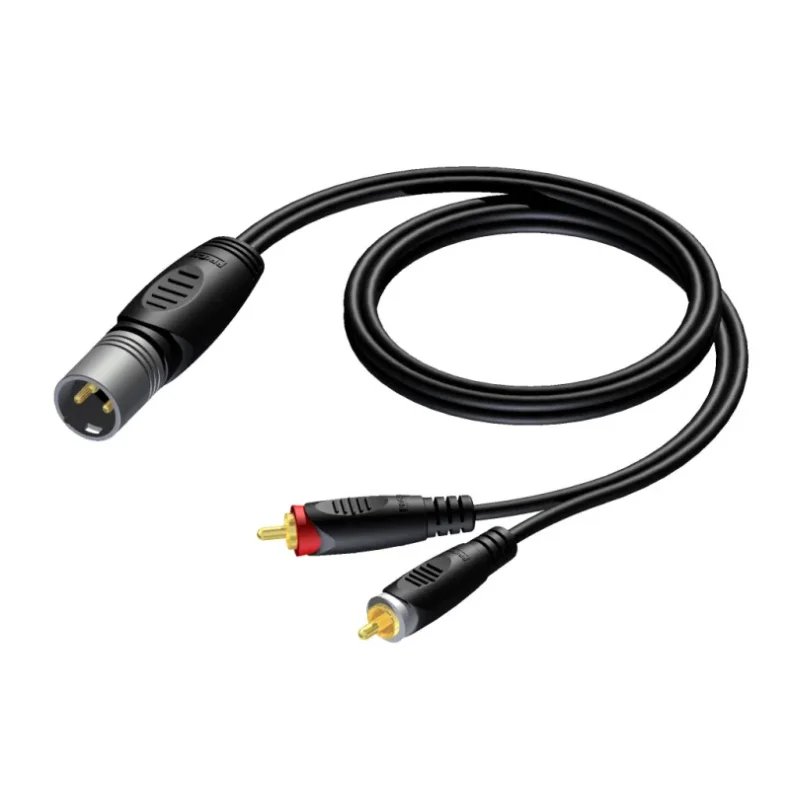 ProCab XLR male > 2 x RCA - 3 meters