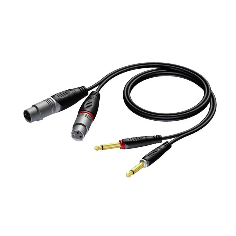 ProCab 2 x XLR Female > 2 x Jack Male - 1.5 meters