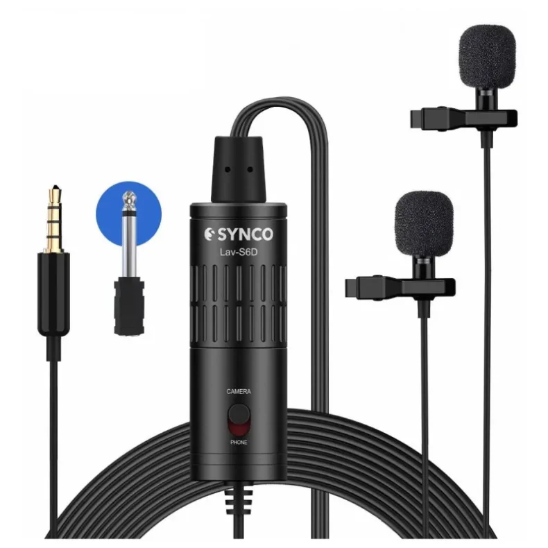 Synco lavalier microphone w/ 2 lavalier microphones