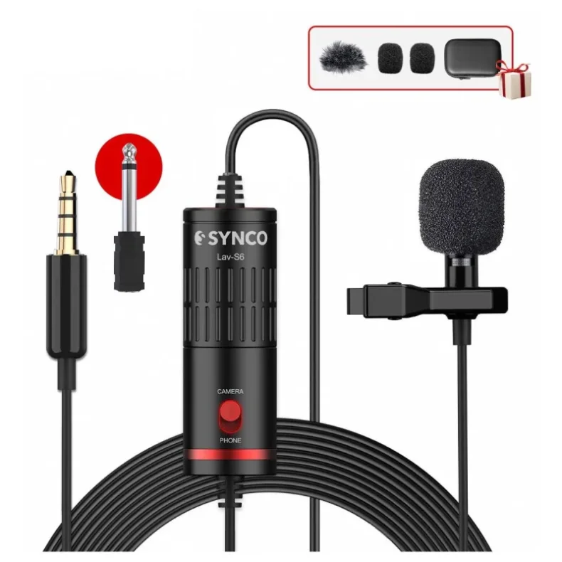 Synco lavalier microphone w/6 meter cable