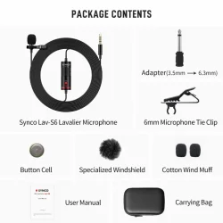 Synco lavalier mikrofon m/6 meter kabel