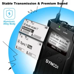 Synco trdlst mikrofonst PRO 1 RX og 2 TX UHF