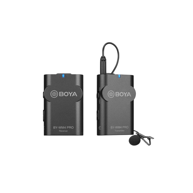 Boya WM4-K1 mk2 2.4GHz Wireless microphone set for DSLR and smartphones