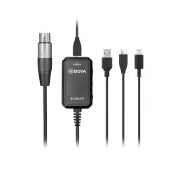 Boya BCA70 mobile adapterkabel XLR til lightning, USB-C og USB-A