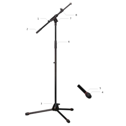 Mikrofon stativ m/teleskop boom arm og taske